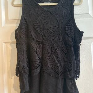 Black top with overlay, NEW without tag